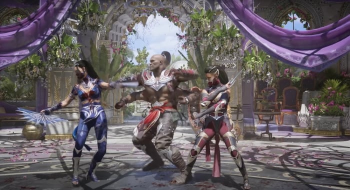 Kameo fighter Goro with Kitana and Mileena MK1